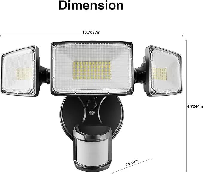 Onforu 75W LED Motion Sensor Outdoor Lights, Dusk to Dawn Flood Light Outdoor Motion Sensor, Hardwired Security Lights Floodlights Outside 7500LM 6500K Daylight IP65 Waterproof (Black) by GreenHaven Gardens
