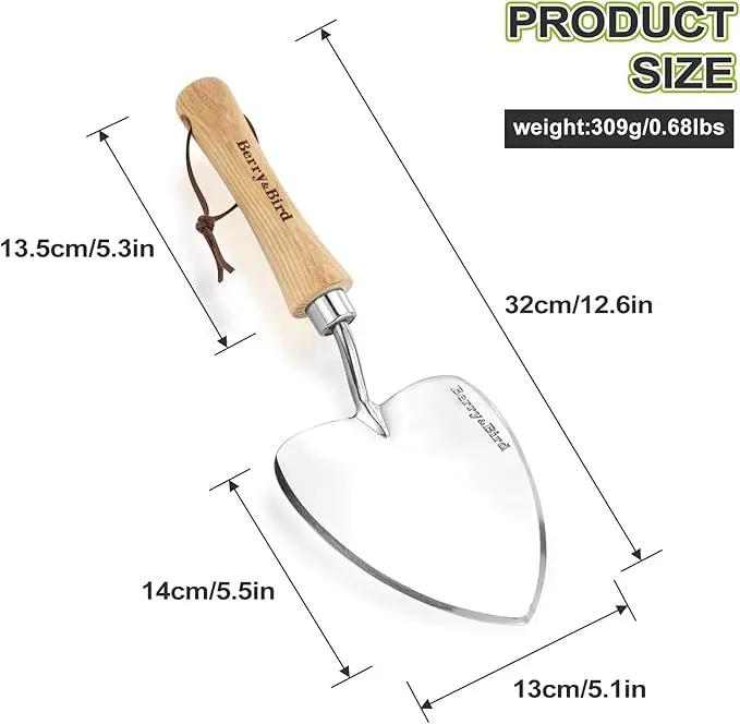 Berry&Bird Perennial Trowel, Oversized Garden Potting Trowel with Sharp Blade Wood Hand Shovel, Stainless Steel Planting Trowel Gardening Tool for Roots,Planting,Digging,Transplanting and Cutting by GreenHaven Gardens