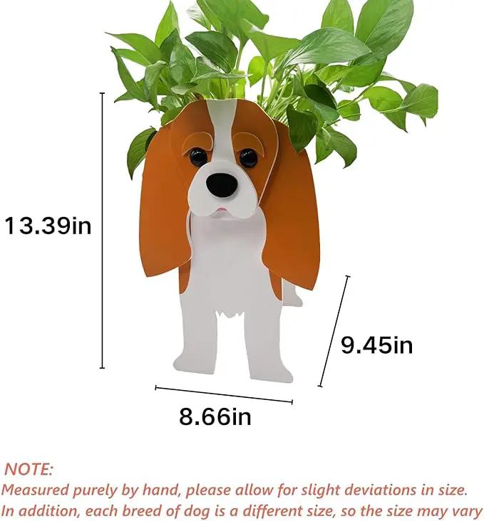 Brown King Cavalier Dog Planter Plant Pots,Cute Garden Dog Flower Planter,Dog Planters Birthday Gifts for Women,Office,Indoor/Outdoor Decor（9.45 * 8.66 * 13.39in） by GreenHaven Gardens