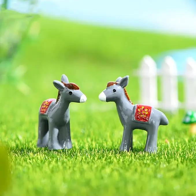 MAOMIA 20pcs Miniature Donkey Figurines Easter Cake Toppers, Mini Donkey DIY Craft Plant Pot Fairy Garden Landscape Decor Ornament by GreenHaven Gardens