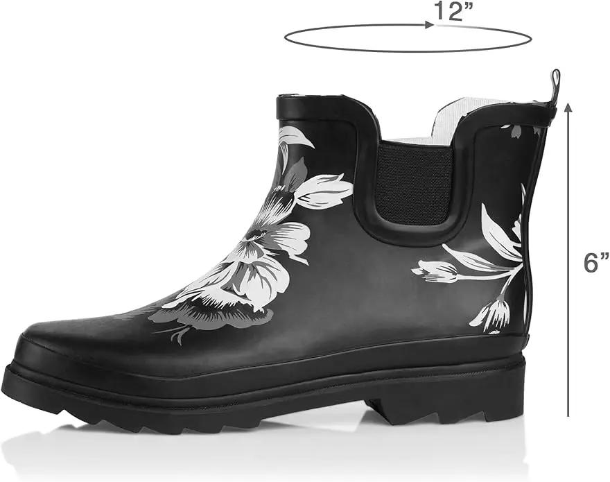 NORTY - Womens Ankle Rain Boots - Ladies Waterproof Winter Spring Garden Boot runs ½ size large by GreenHaven Gardens