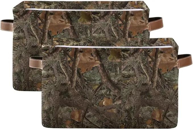 Camouflage Rectangular Storage Basket Organizer Bin Shelf Baskets For Clothes Gifts For Home Office Dorm by GreenHaven Gardens
