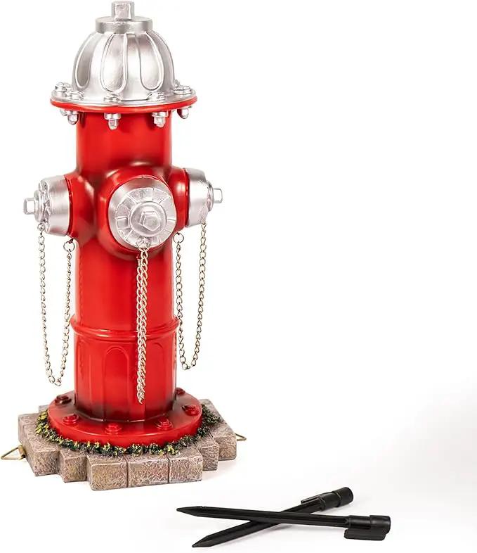 Fake Fire Hydrant for Dogs to Peed on, Dog Fire Hydrant Pee Post, 14.5" Backyard Decor Outdoor Statues Firefighter Gifts for Men (with Base Design) by GreenHaven Gardens