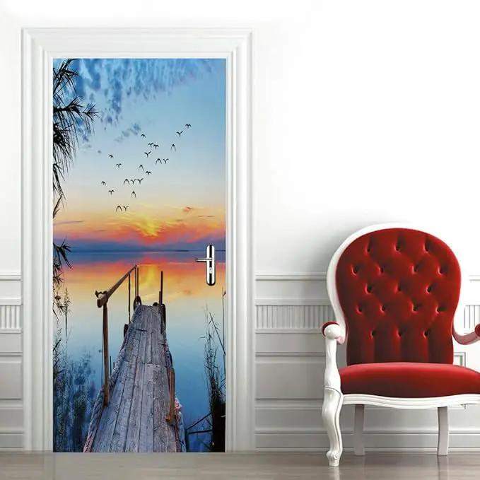 3D Door Stickers Murals - Peel & Stick Wallpaper - Self-Adhesive Decals - Removable PVC - Waterproof - Bedroom & Living Room - 37.4" x 78.7" by GreenHaven Gardens