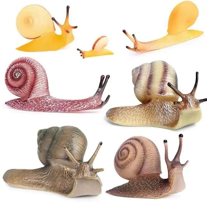 7 Pcs Snail Figurine Miniature Snail Model Realistic Animal Figurines Fairy Garden Micro Landscape Decor by GreenHaven Gardens