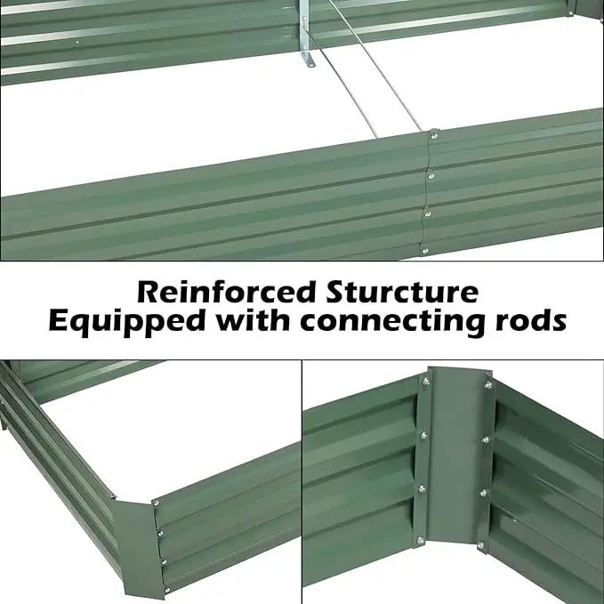 Aoodor 6 x 3 x 1 ft Raised Garden Bed with Mini Greenhouse Kit, Metal Planter Box with 2 Roll-Up Zipper Doors for Vegetables, Herbs, and Flowers by GreenHaven Gardens