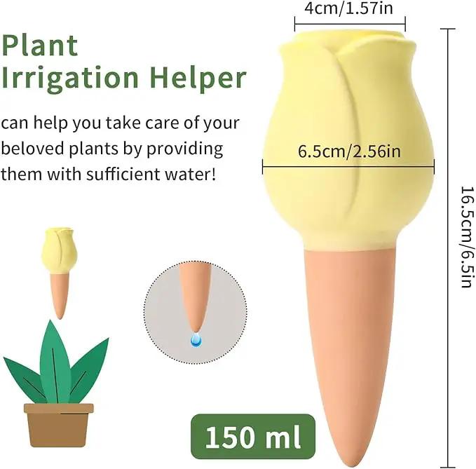 WILDKEN Terracotta Watering Spikes, 4 Pack Tulip Shaped Plant Watering Globes Vacation Self-Watering Planters Devices for Indoor and Outdoor Plants by GreenHaven Gardens