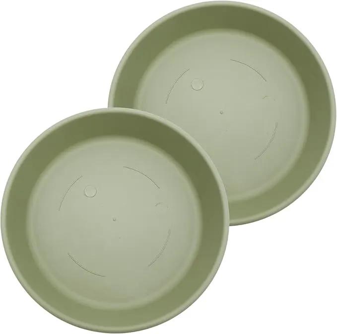 The HC Companies 12 Inch Round Plastic Classic Plant Saucer - Indoor Outdoor Plant Trays for Pots - 12.5"x12.5"x2.13" Seafoam (Pack of 2) by GreenHaven Gardens