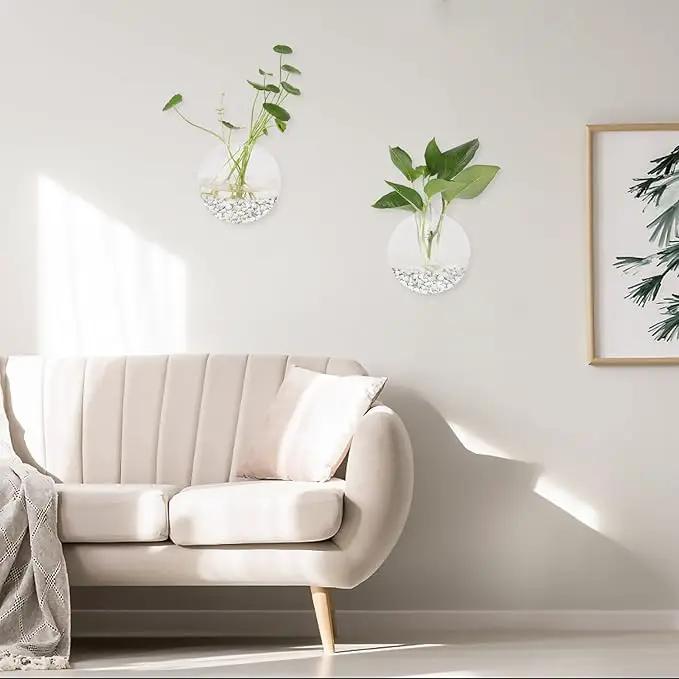 Pack of 6 Glass Planters Wall Hanging Planters Round Glass Plant Pots Hanging Air Plant Pots Flower Vase Air Plant Terrariums Wall Hanging Plant Container by GreenHaven Gardens