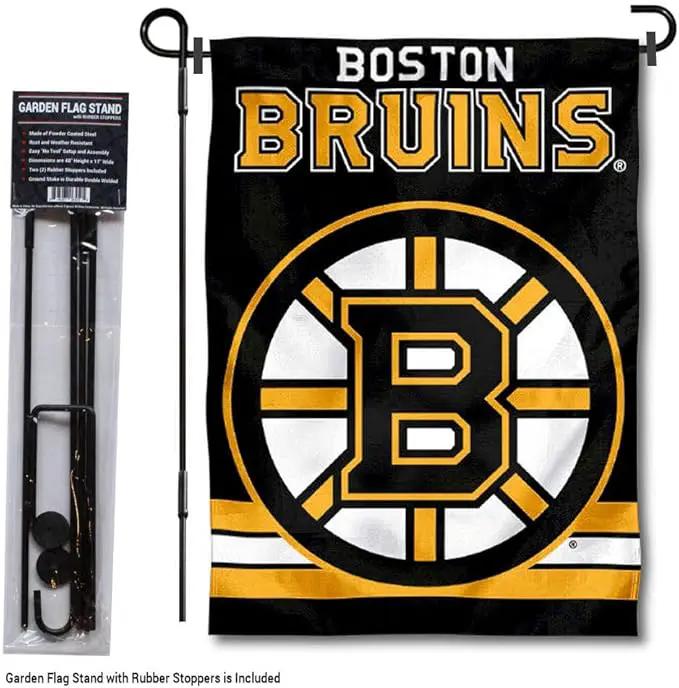 WinCraft Boston Bruins Garden Flag with Pole Stand Holder by GreenHaven Gardens