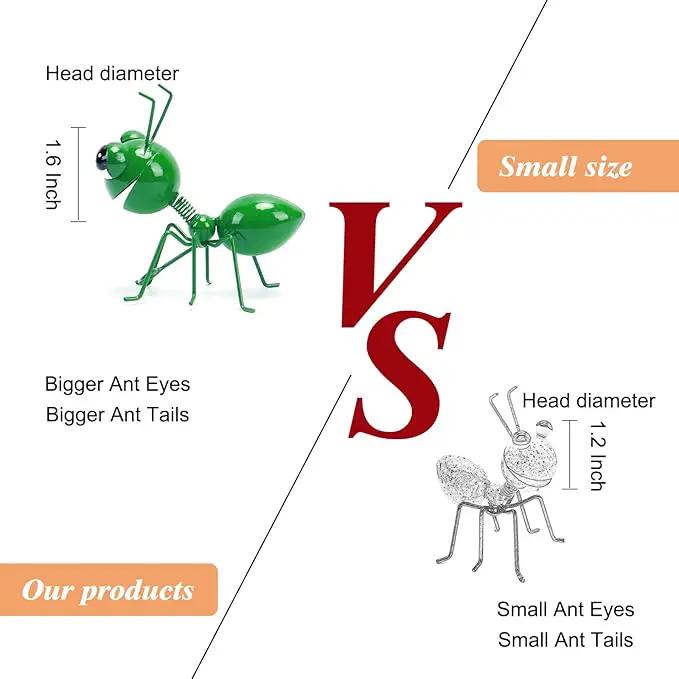 Metal Yard Art Garden Decorative Cute Ant Outdoor Wall Sculptures-Set of 4 by GreenHaven Gardens