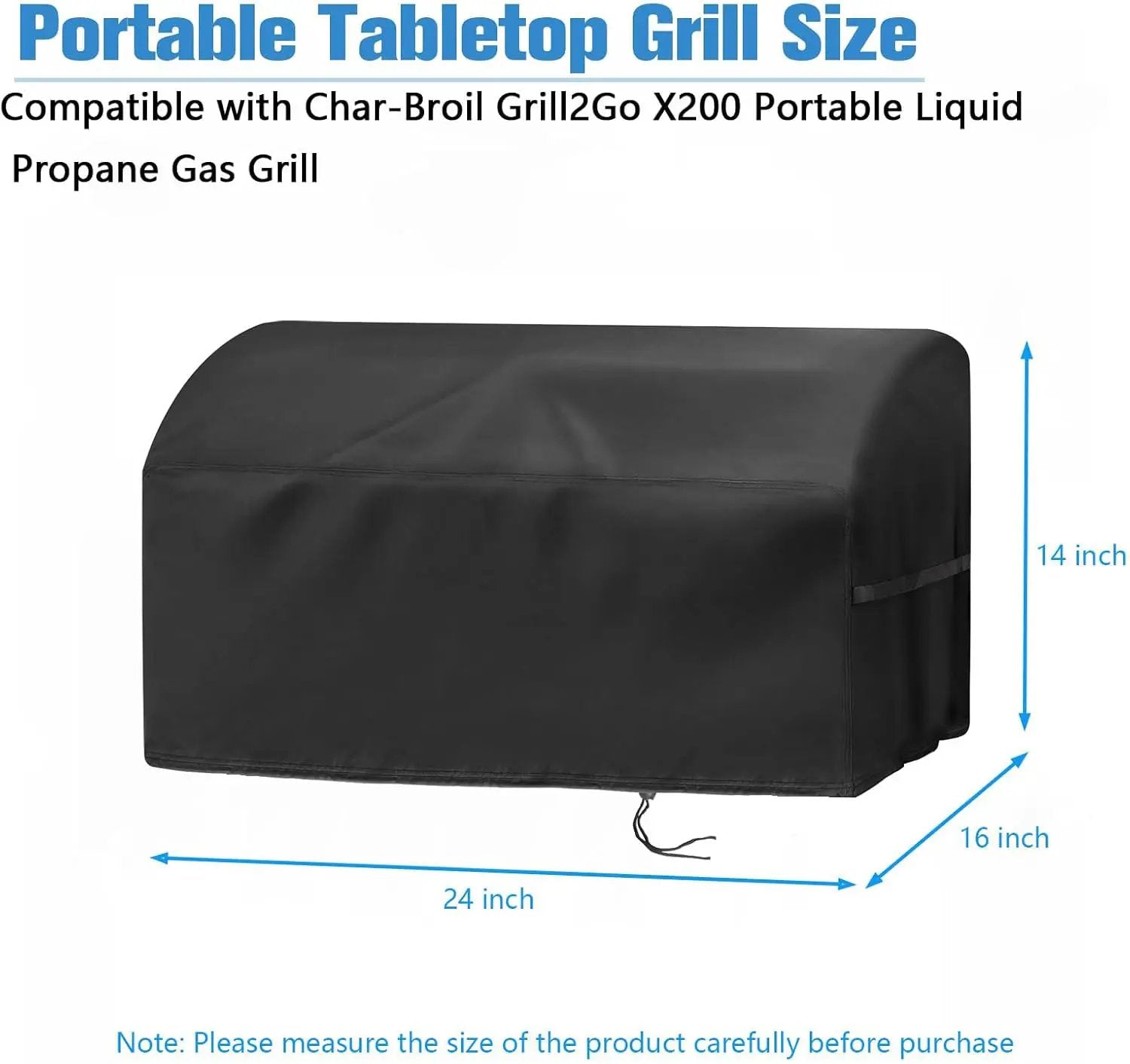Grill Cover for Char Broil Grill2Go X200 Portable Propane Gas Grill,Waterproof Small Table Top BBQ Grill Cover,Heavy Duty 600D Outdoor Tabletop Grill Cover by GreenHaven Gardens