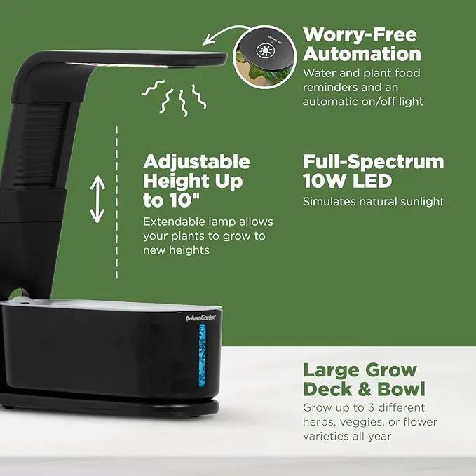 AeroGarden Sprout - Indoor Garden with LED Grow Light, Black by GreenHaven Gardens
