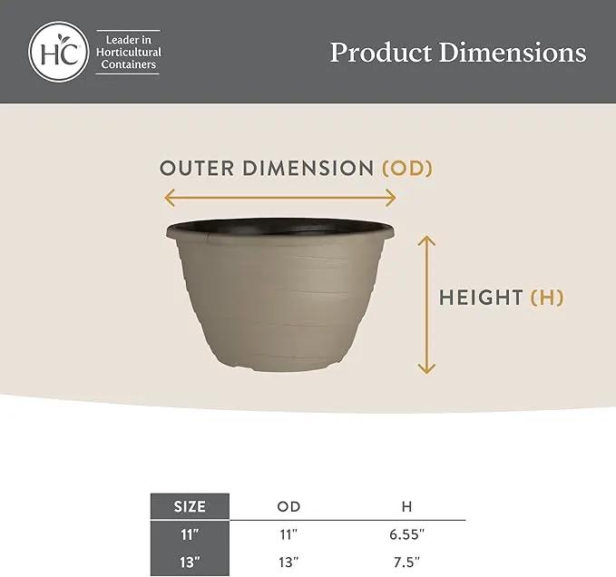 The HC Companies Wrapt Hanging Planters - Lightweight Plant Pot Hanger for Hanging Plants, Vegetables & Herbs - Outdoor & Indoor Hanging Basket for Plants (13" Pepperstone, Pack of 2) by GreenHaven Gardens