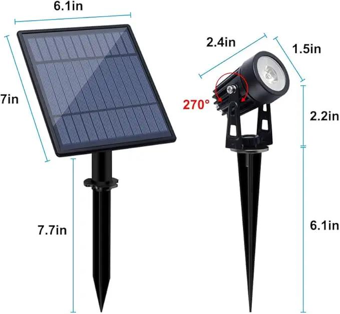 APONUO Metal Solar Spot Lights Outdoor with 9.8ft Cable Solar Powered Landscape Lighting Low Voltage IP65 Waterproof Auto On/Off for Outside Garden Yard Landscape Pathway Garage-Cool White(2-in-1) by GreenHaven Gardens