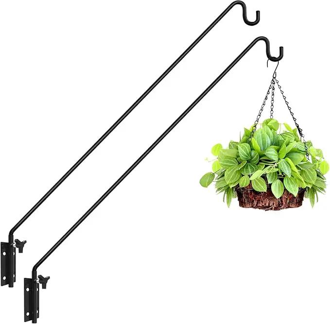 ERYTLLY 2 Packs Heavy Duty Deck Hook Wall Mounted, Extensible and Adjustable Deck Hook for Hanging Bird Feeder, Plants, Suet Baskets,Wind Chimes,Lanterns and More by GreenHaven Gardens