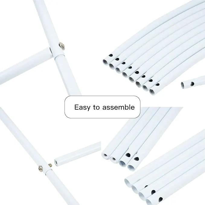 RUBFAC Metal Garden Arch, Wedding & Event Decoration, Garden Trellis for Climbing Plants, Assemble Freely 2 Sizes for Various Climbing Plant Roses Vines Bridal Party Decoration White, 1 Pack by GreenHaven Gardens