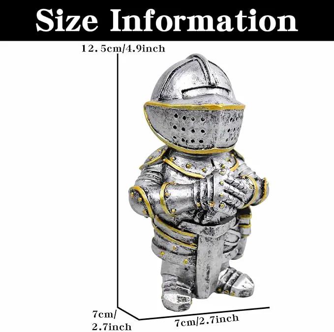 nezababy Knight Gnomes Guard Garden Statue Decoration Medieval Wee Crusader Battle Swordsman Fighting Outdoor Figurines Lawn Decor Resin (E) by GreenHaven Gardens