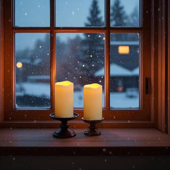 Waterproof Flameless Remote Control Candles 2PACK(D3''*H5.5'')Battery Operated Flickering LED Pillar Candle,plastic with 10-Key 24Hours Timer for Outdoor/Indoor Party Garden Lanterns Porch Ivory by GreenHaven Gardens