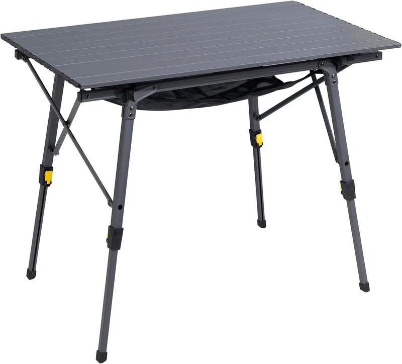 PORTAL Outdoor Folding Portable Picnic Camping Table with Adjustable Height Aluminum Roll Up Table Top Mesh Layer, Dark Gray by GreenHaven Gardens