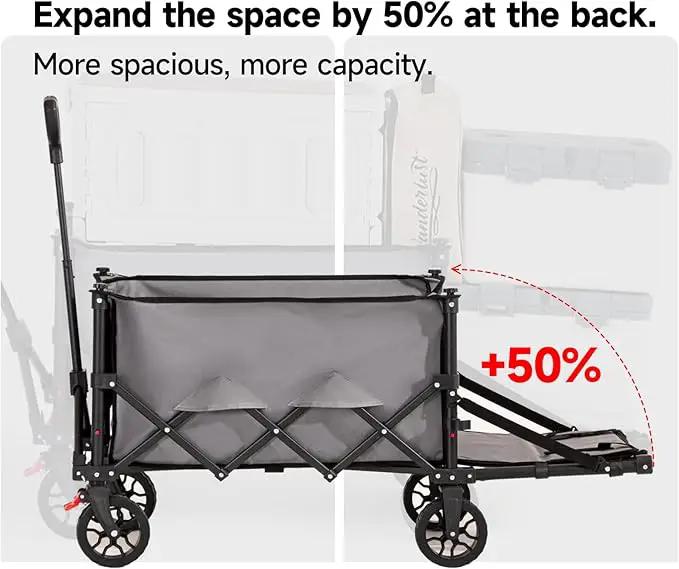 Collapsible Wagon Cart with Wheels Foldable,Folding Beach Wagons Carts Foldable for Grocery Shopping Camping Garden Fishing Sports by GreenHaven Gardens
