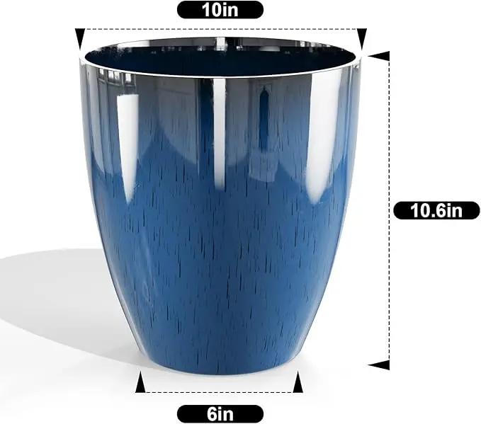 QCQHDU Plant Pots Set of 2 Pack,10 Inch Plant Pot for Indoor and Outdoor Plants with Drainage Hole,Flower Pots Modern Decorative Planter for Garden Plants (Blue) by GreenHaven Gardens