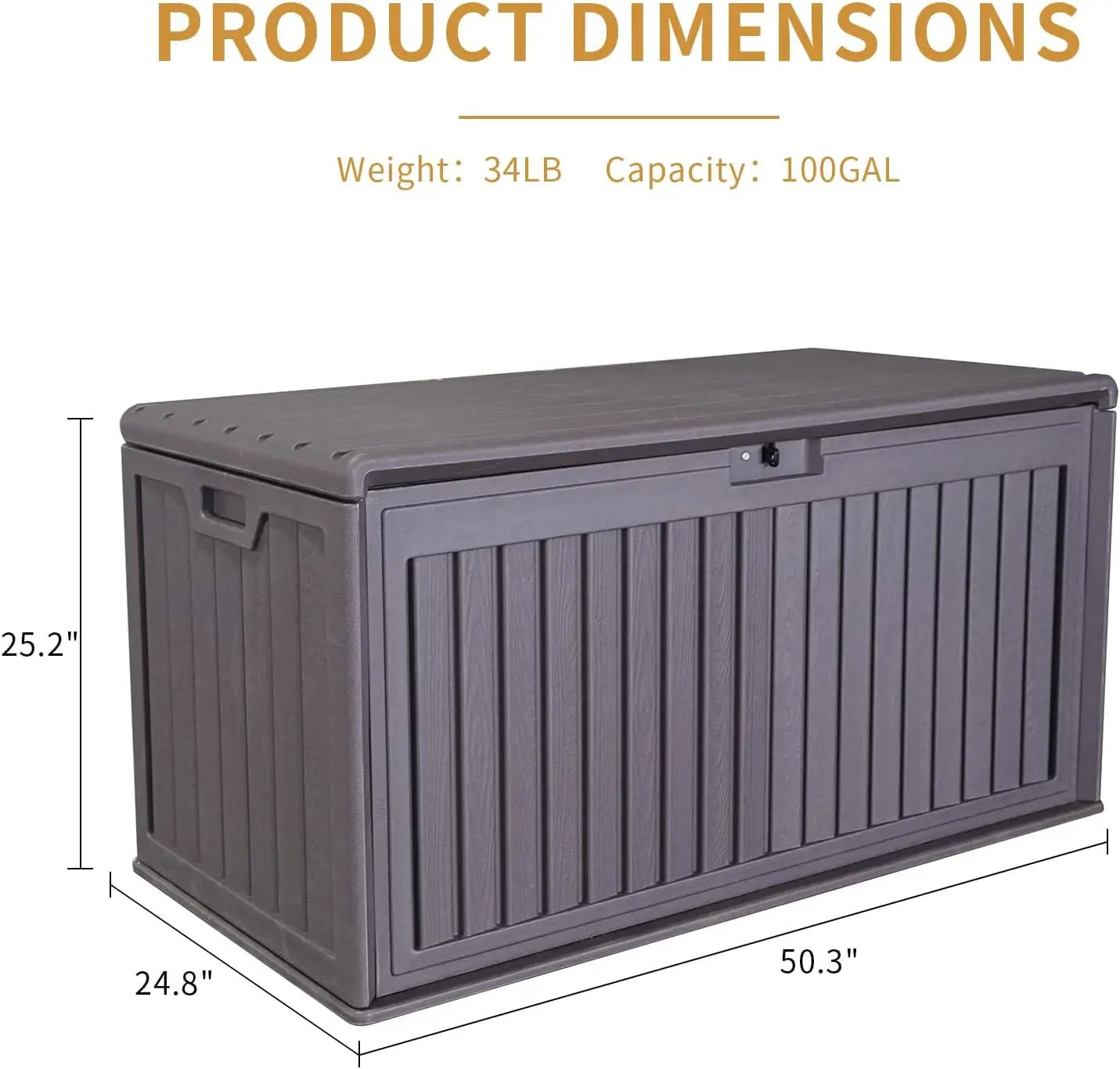 KUIKUI 130 Gallon Deck Box Waterproof, Pool Storage Box, Outside Resin Deck Box for Patio Cushions, Garden Tools and Sports Pools Equipment by GreenHaven Gardens