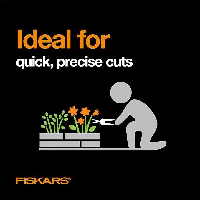 Fiskars 6" Pruning Scissors for Flowers, Buds, Weeds and Small Plants, Garden Snips with Resin Resistant Nonstick Stainless Steel Blades, Gardening Trimmers with Comfortable Handle by GreenHaven Gardens