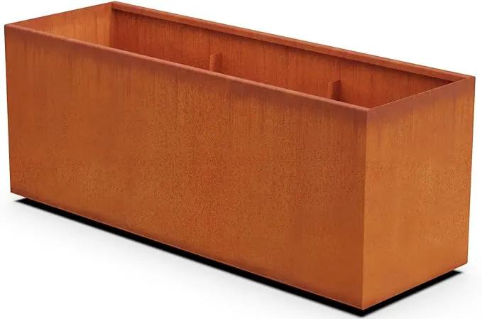 Corten Steel Planter Rectangle Outdoor Metal Garden Box Heavy Duty | Made in USA | Fully Assembled by GreenHaven Gardens