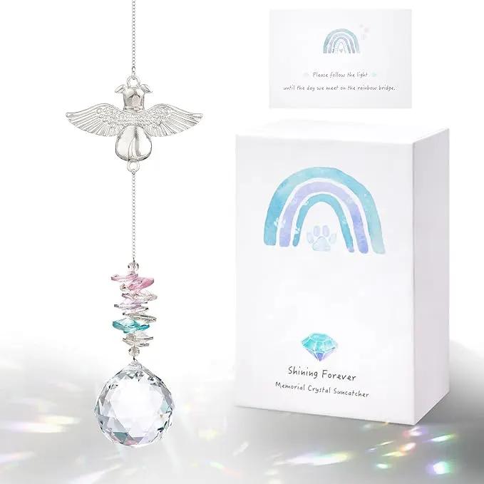 Loss of Dog Sympathy Gift - Dog Memorial Suncatcher, Pet Loss Crystals Prisms Rainbow Maker, Rainbow Bridge Dog Memorial Gifts, Passing Away Remembrance Sun Catcher, Pet Loss Bereavement Gift Idea by GreenHaven Gardens