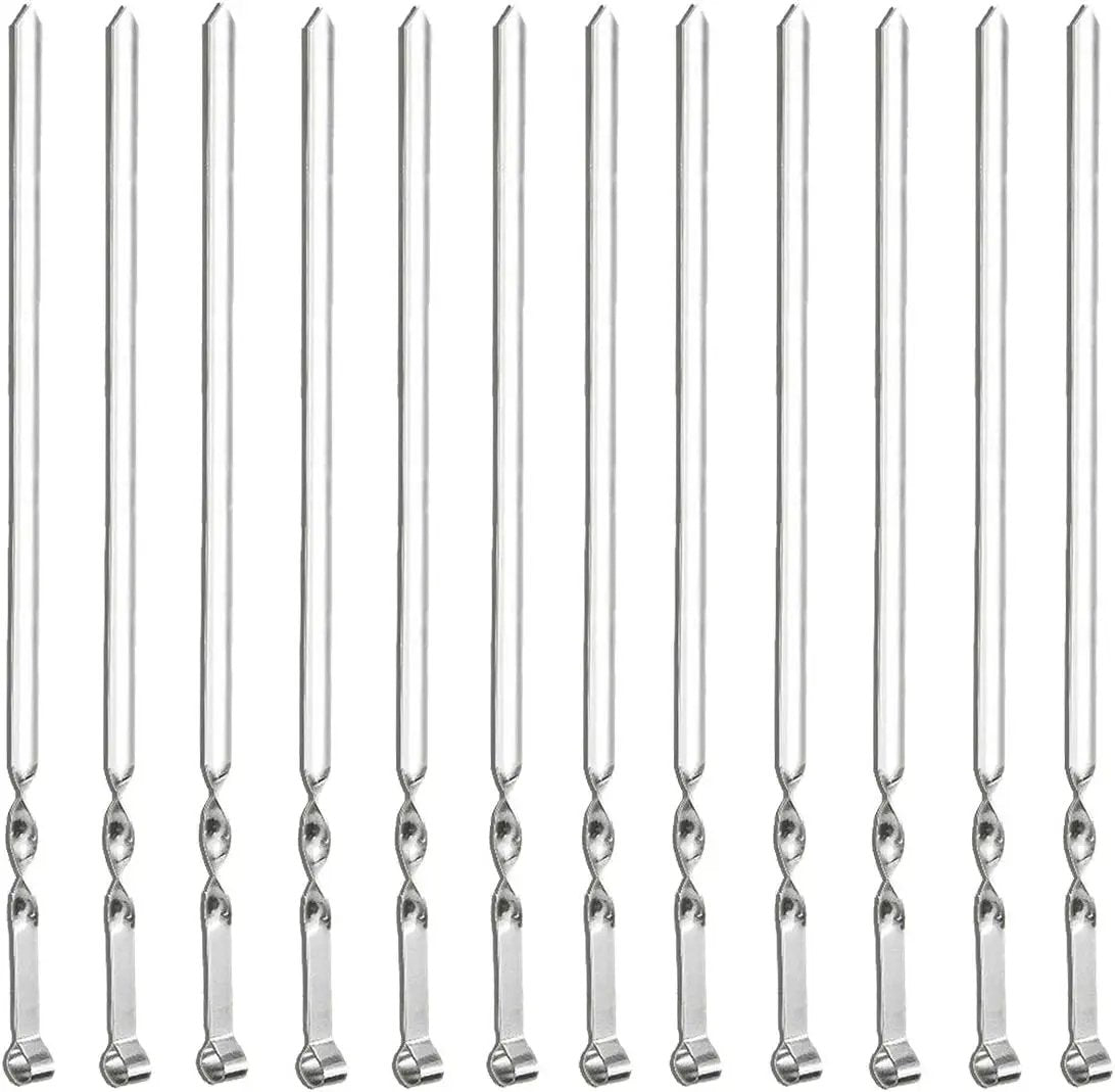 Antallcky 12 Pack Kabob Skewers BBQ Barbecue Skewers Stainless Steel Sticks Heavy Duty Large Wide Reusable with Nonslip Ring Handle Ideal for Shish Kebab Chicken Shrimp and Vegetables (22 inch) by GreenHaven Gardens