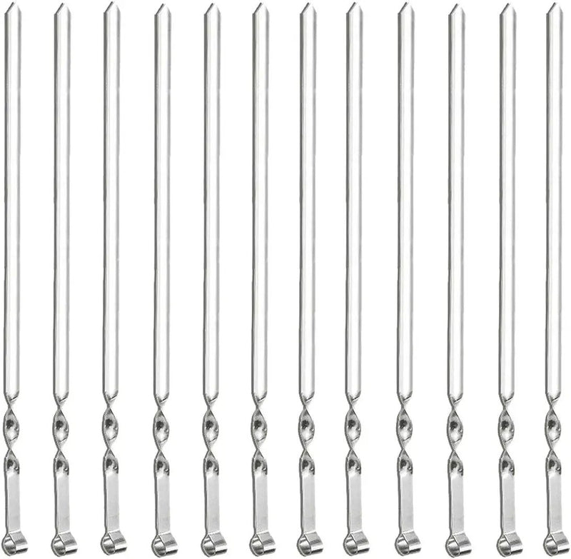 Antallcky 12 Pack Kabob Skewers BBQ Barbecue Skewers Stainless Steel Sticks Heavy Duty Large Wide Reusable with Nonslip Ring Handle Ideal for Shish Kebab Chicken Shrimp and Vegetables (22 inch) by GreenHaven Gardens