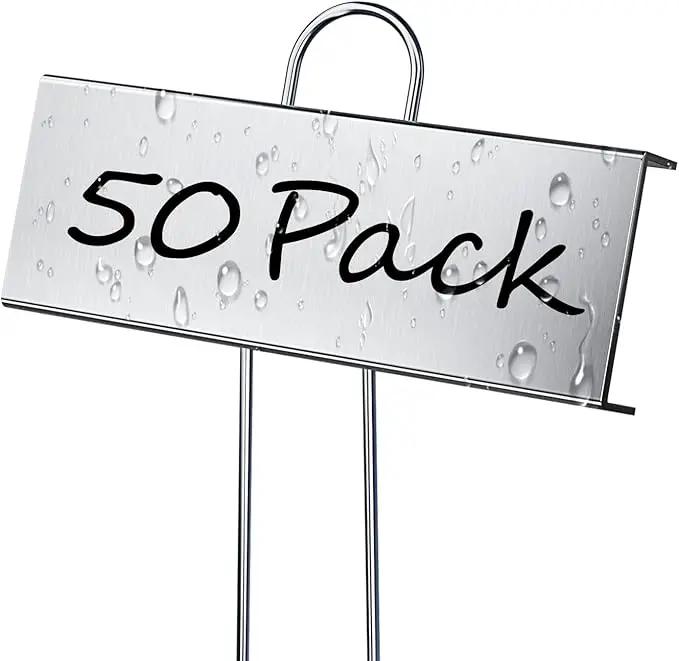 50 Pack Metal Plant Labels for Outdoor Garden Waterproof Plant Markers, Labels Garden Markers for Seedlings Herbs Vegetable Greenhouse Gifts, with Pen by GreenHaven Gardens