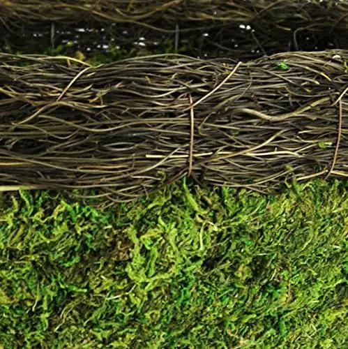 SuperMoss (29319 MossWeave Hanging Basket | Outdoor Hanging Planter with Moss | Decorative Plant Hanger for Porch, Balcony, Garden & Home Décor, Round with Wicker Rim, Set of 3 (S/M/L), Green by GreenHaven Gardens