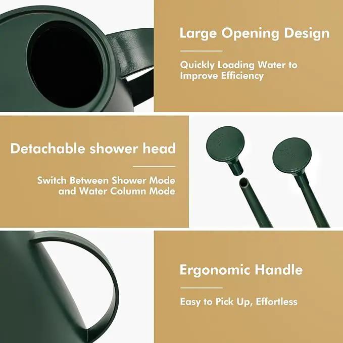 Watering Can for Indoor Outdoor Plants, Modern Small Watering Cans with Removable Nozzle, Long Spout Watering Can for Indoor Bonsai Plants Garden Flowers 1/2 Gallon 1.8L 60OZ (Dark Green) by GreenHaven Gardens