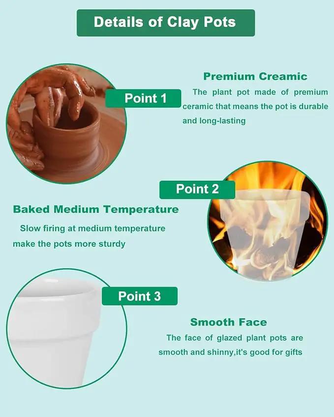 vensovo 48 Pcs 2" Tiny Ceramic Plant Pots with Drainage Hole - White Small Mini Ceramic Pottery Planter Ideal for Indoor/Outdoor Plants, Crafts, Wedding Favors by GreenHaven Gardens