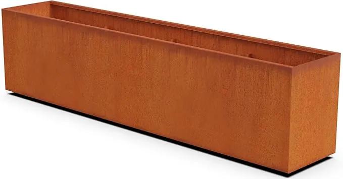 Extra Large Corten Steel Planter Box – 96"x18"x24" Rectangular Outdoor Metal Garden Bed | Heavy-Duty Rust Patina Planter for Outdoor Plants | Made in USA | Fully Assembled by GreenHaven Gardens