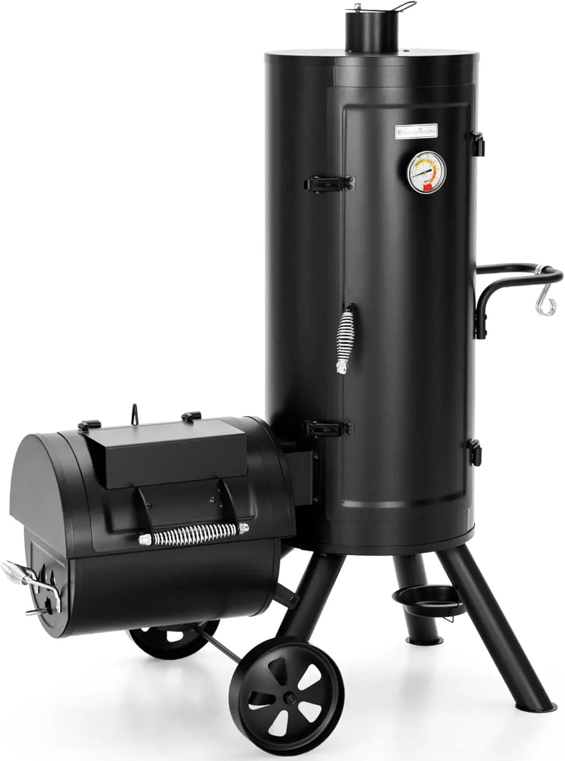 Sophia & William Heavy-Duty Vertical Offset Charcoal Smoker Extra Large Outdoor BBQ Gill with Offset Smoker, 961 SQ.IN. Cooking Area with Warming Tray,Push-out Ash Tray for Event Gathering, Black by GreenHaven Gardens