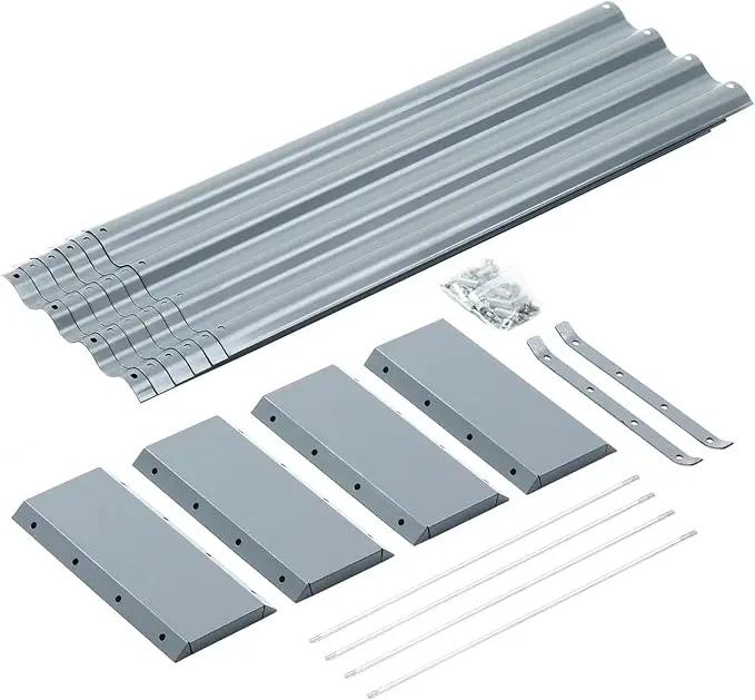 Land Guard 6×3×1ft Galvanized Raised Garden Bed Kit for Vegetables, Galvanized Large Metal Planter Raised Garden Boxes Outdoor(Modern Grey)…