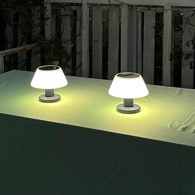 Solar Table Lamp Rechargeable Cordless - 4 Modes USB/Solar Charging Indoor Outdoor, IP54 Waterproof, 4000K Neutral White Light for Living Room/Garden/Study/Patio by GreenHaven Gardens