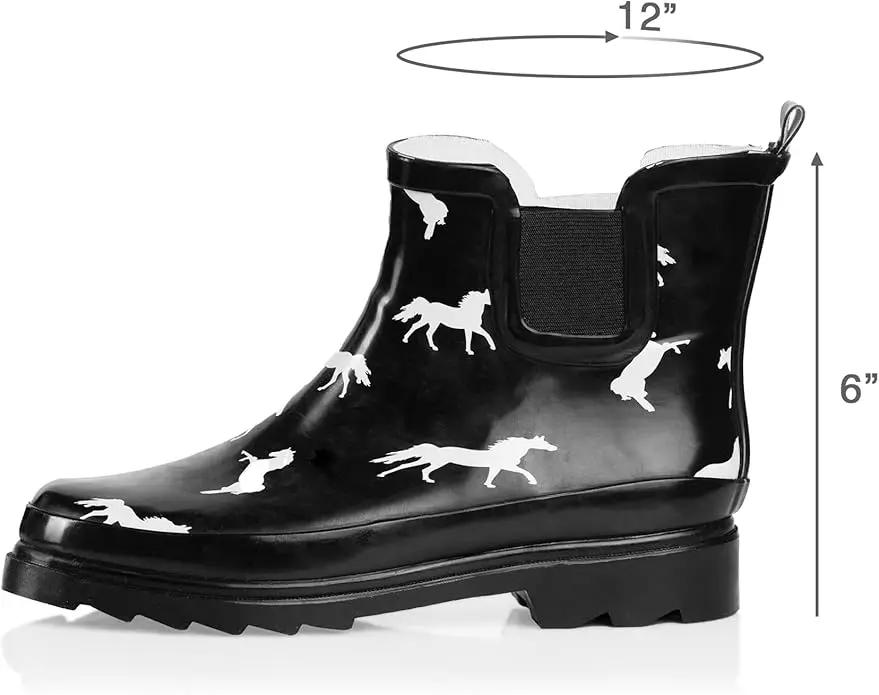 NORTY - Womens Ankle Rain Boots - Ladies Waterproof Winter Spring Garden Boot runs ½ size large by GreenHaven Gardens