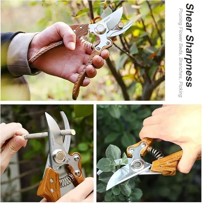 Garden Pruners, Heavy Duty Garden Clippers,Pruning Shears with Adjustable Thumb Lock,Hand Gardening Tools Pruners,Stainless Steel Sharp Gardening Scissors (Classic) by GreenHaven Gardens