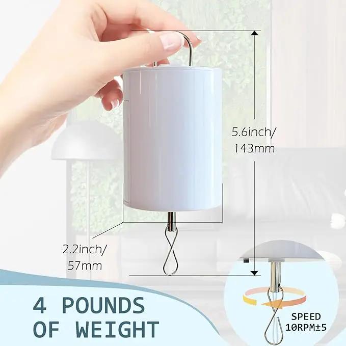 Wind Spinner Motor with Remote Controller,Mobile Battery Operated Motor Hanging Display Motor for Hanging Christmas Ornament Rotating Mirror Ball Baby Crib Wind Chimes Spiral -10 RPM by GreenHaven Gardens