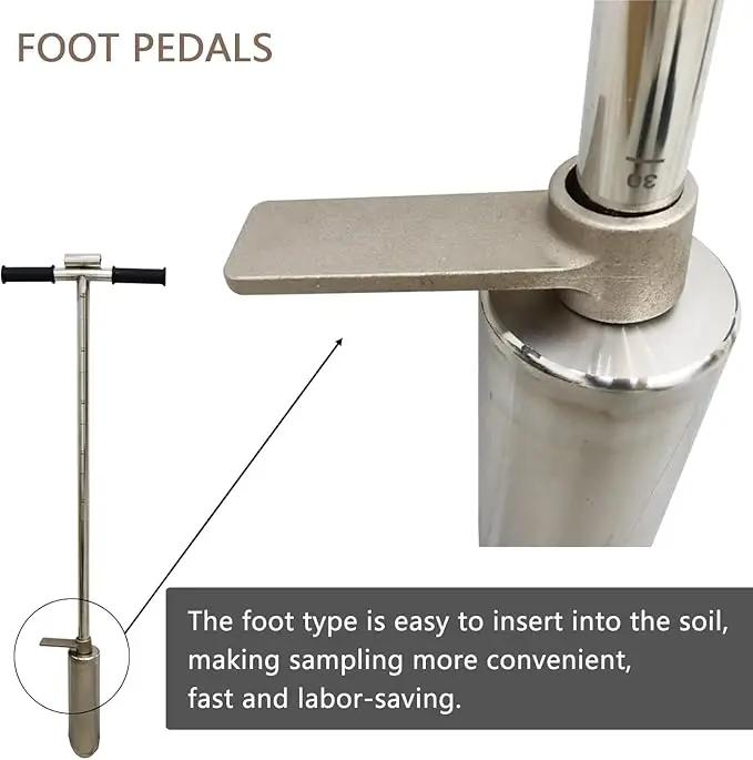INTBUYING 40’’ Soil Sampler Probe Soil Test Probe with 8’’Sample Ejector and Foot Pedal &Rubber Handle Stainless Steel 2in Dia for Soil Sampling Lawn Garden Farm by GreenHaven Gardens