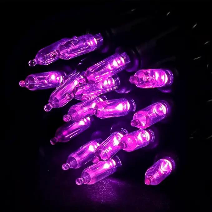 MULTI-SPARKING Purple LED Halloween Lights - 100 Count Purple Christmas String Lights for Tree, Party, Holiday, Indoor and Outdoor Halloween Decorations, 33 Feet Black Wire, UL Certified, Connectable by GreenHaven Gardens