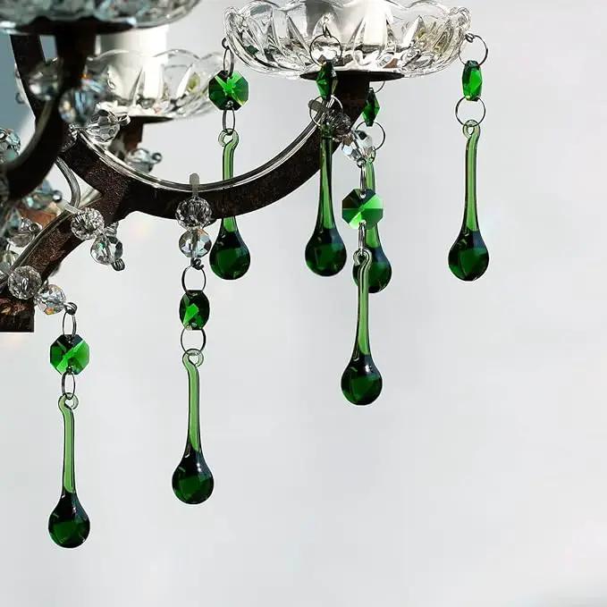 12pcs Raindrop Crystal Chandelier Prisms Parts, Hanging Crystals Beads for Chandeliers, Home Decoration by GreenHaven Gardens