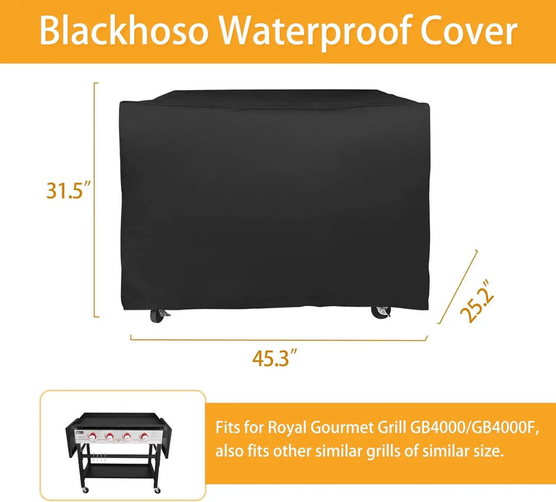 Grill Cover for for Royal Gourmet GB4000 GB4000F, 45 inch 600D Heavy Duty Cover CR4014, Durable Outdoor BBQ Waterproof Grill Cover by GreenHaven Gardens