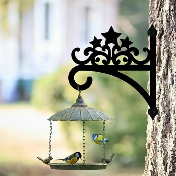 peacoblue Iron Plant Hanger Hook for Outdoor Indoor Hanging Plant Flower Fern Pot Lantern Bird Feeder,12"x14" Weather Resistant Metal Wall Holder for Porch Garden Farmhouse(Five-Pointed Star) by GreenHaven Gardens