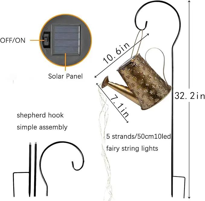 Garden Decor Solar Lights Outdoor Large Hanging Waterproof Watering Can Landscape Lights Outside Decorations for Yard Front Porch Patio Backyard Gardening Gift for Mom Grandma Women Birthday by GreenHaven Gardens