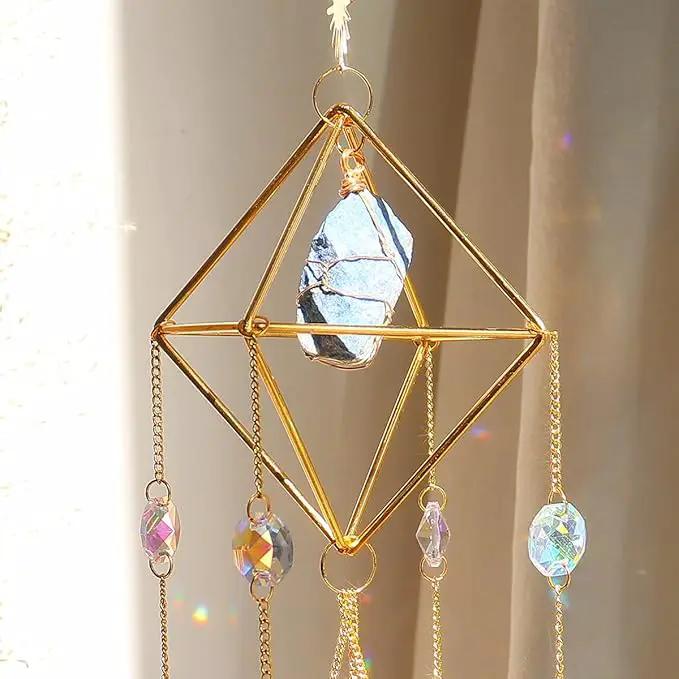 Lapis Lazuli Crystal Suncatcher-Window Hanging Garden Suncatcher Healing Blue Crystal Rainbow Maker Handmade Indoor Outdoor Car Charm Garden Decor by GreenHaven Gardens